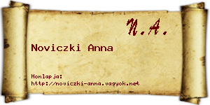 Noviczki Anna névjegykártya